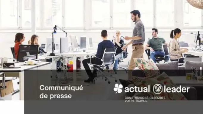 Des collaborateurs travaillant dans un bureau ouvert pour un communiqué de presse d'Actual Leader Group.