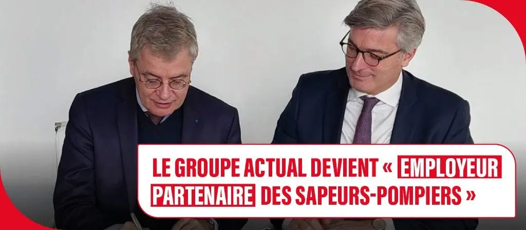 Signature du partenariat faisant d'Actual un employeur partenaire des sapeurs-pompiers volontaires.
