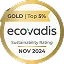 Médaille d'or EcoVadis obtenue par le groupe Actual en novembre 2024, le classant parmi le top 5 % des entreprises.